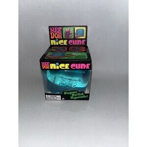 Nee Doh Nice Ice Cube-Super Solid Squish! (blue) -Brand New/ Factory Sealed!